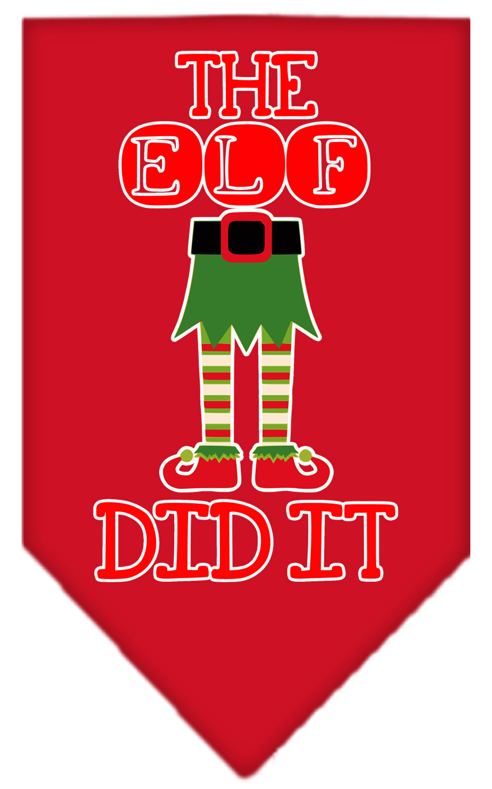 The Elf Did It Screen Print Bandana Red Small